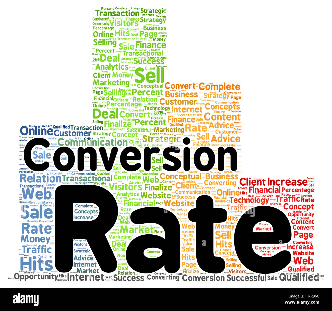 Taux de conversion word cloud concept forme Banque D'Images