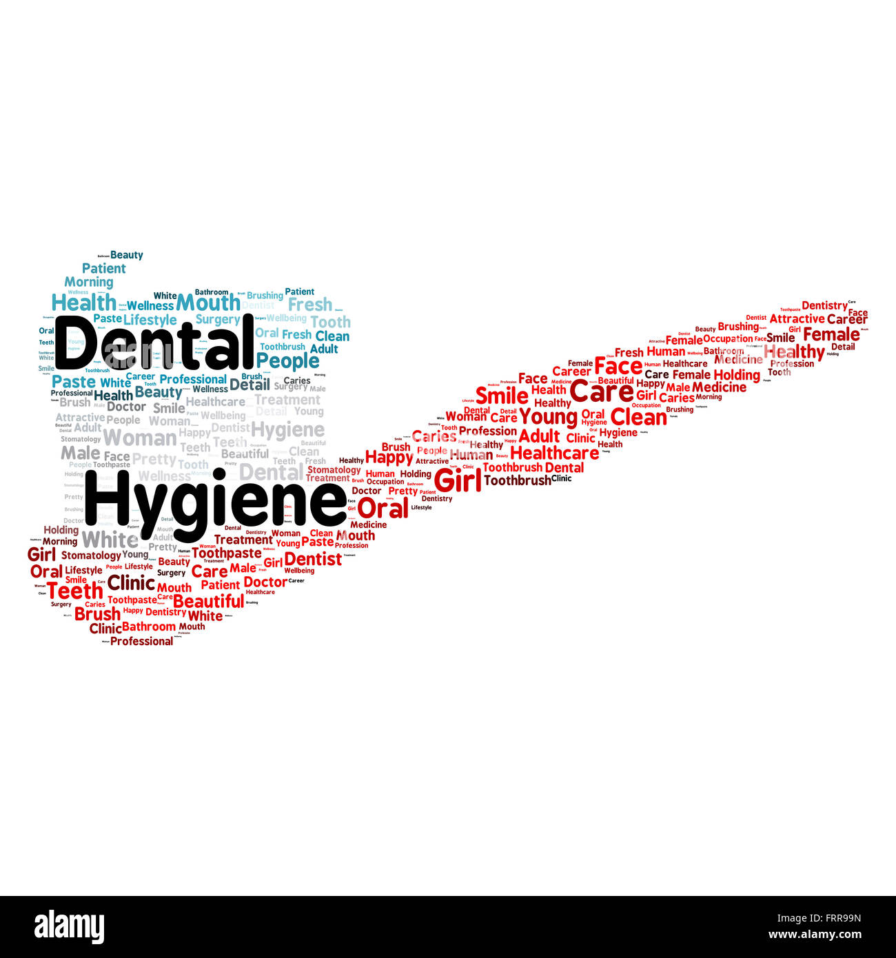 L'hygiène dentaire mot nuage concept Banque D'Images