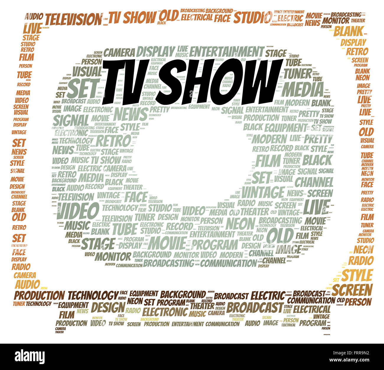 TV Show concept forme nuage de mots Banque D'Images