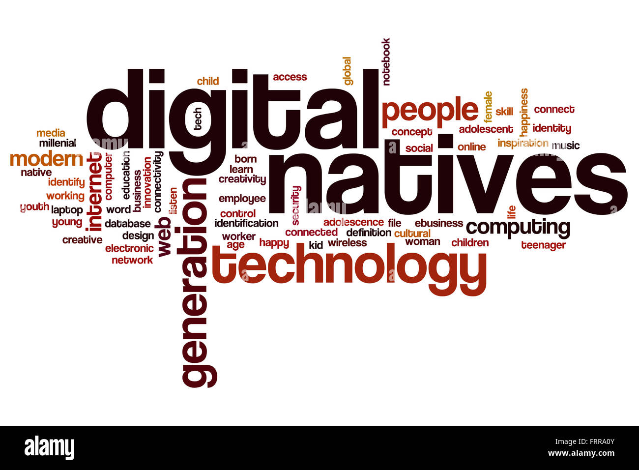 Les natifs numériques mot concept cloud Banque D'Images