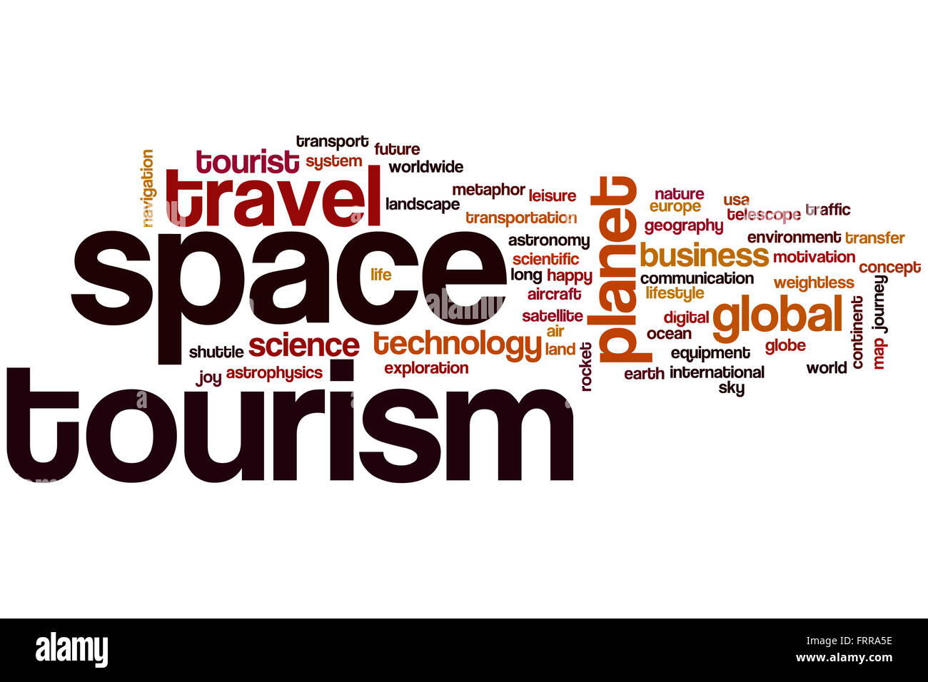 Le tourisme spatial mot concept cloud Banque D'Images