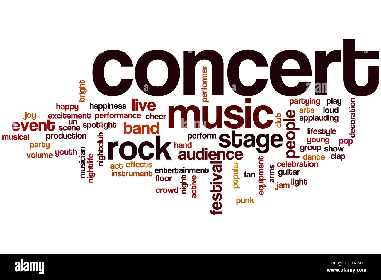 Les concerts mot concept cloud avec music live tags liés Banque D'Images