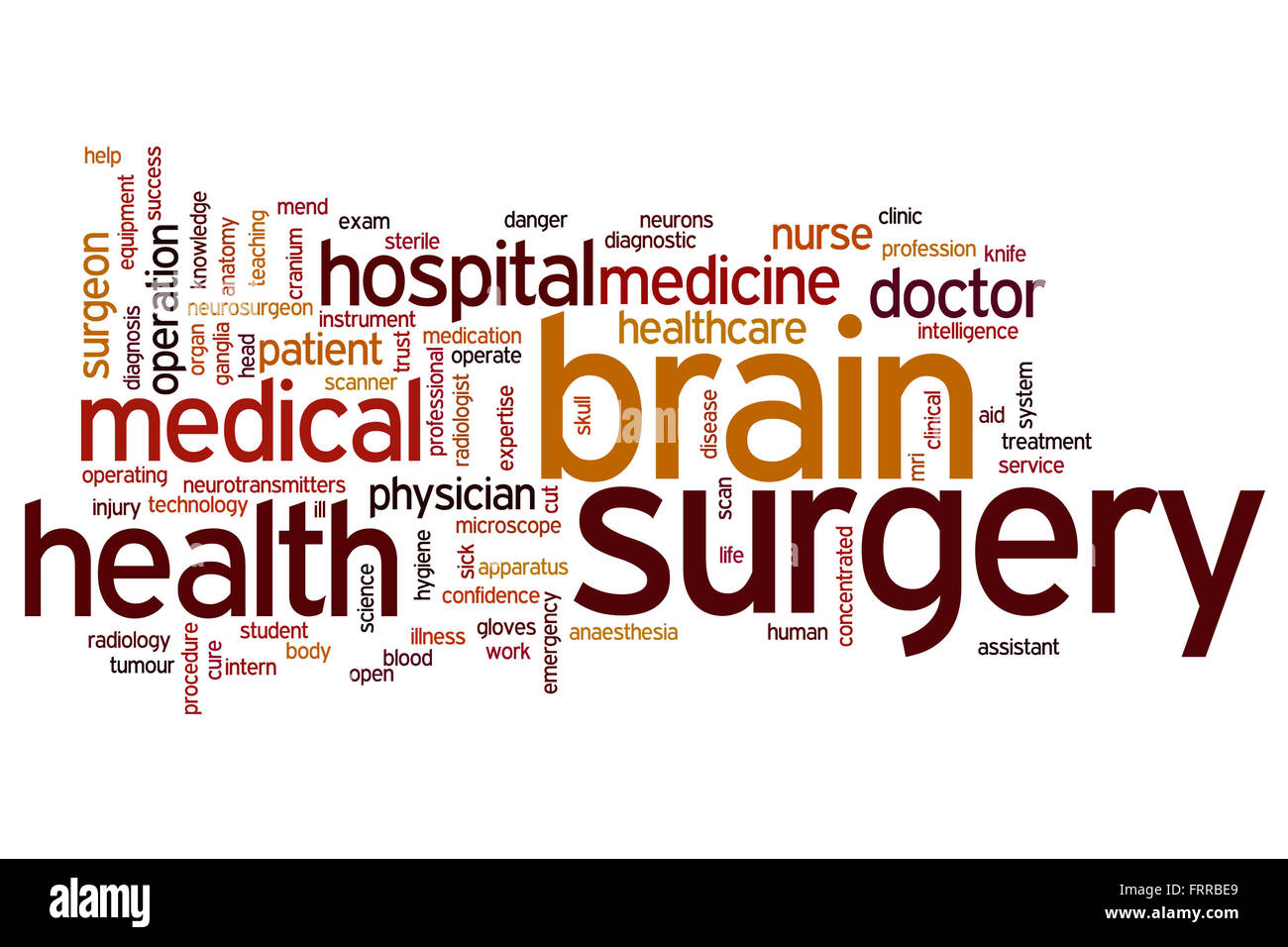 La chirurgie du cerveau mot concept cloud background Banque D'Images