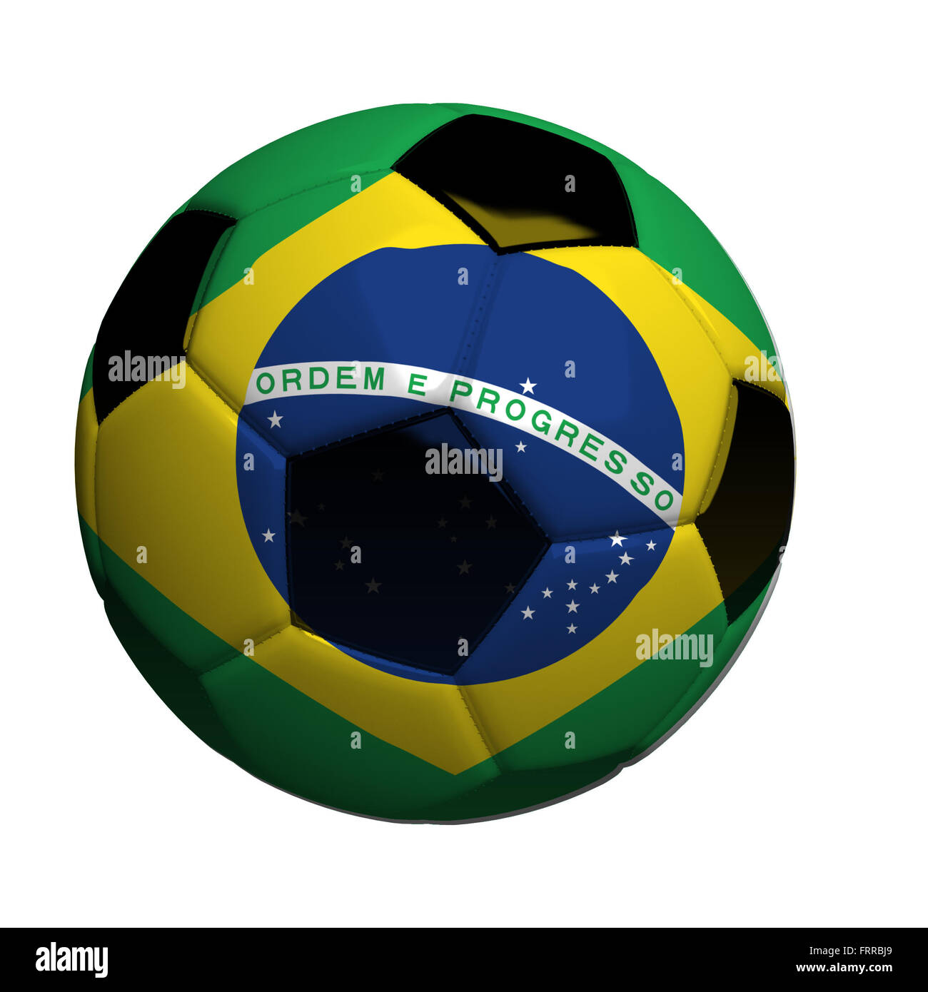 Ballon de soccer avec drapeau brésilien Banque D'Images