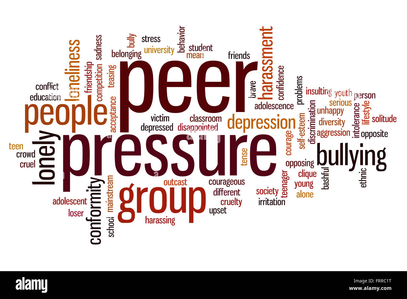 La pression des pairs concept word cloud background Banque D'Images