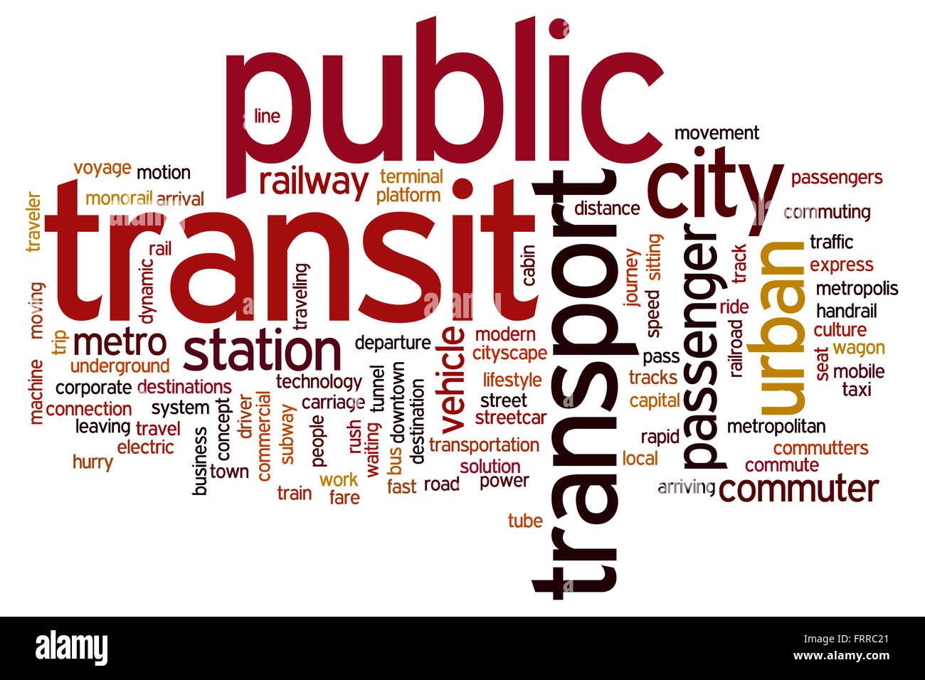Concept de transport public mot cloud background Banque D'Images