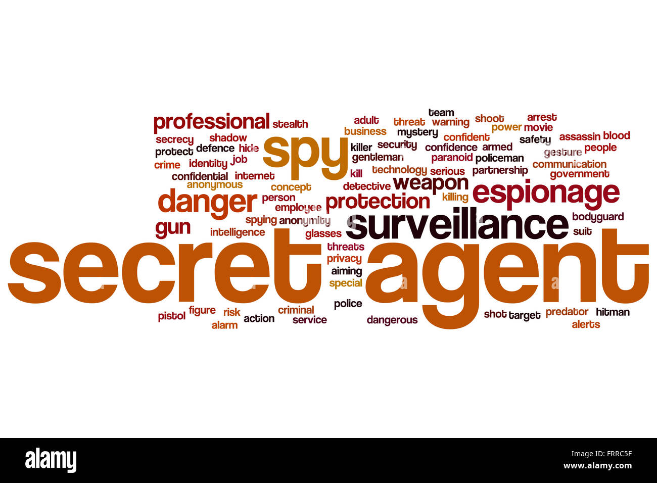 Concept d'agent secret word cloud background Banque D'Images