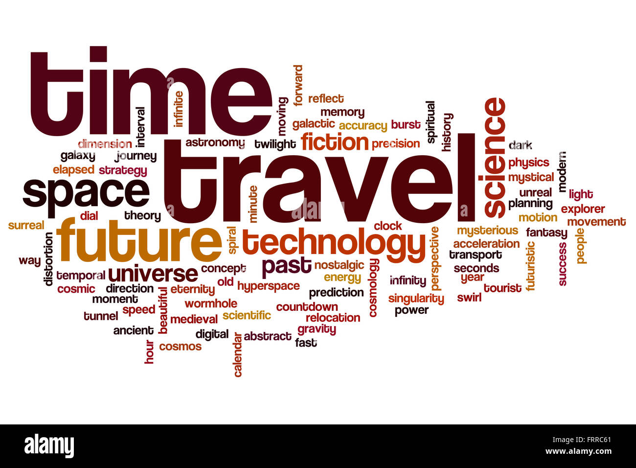 Temps travel concept word cloud background Banque D'Images