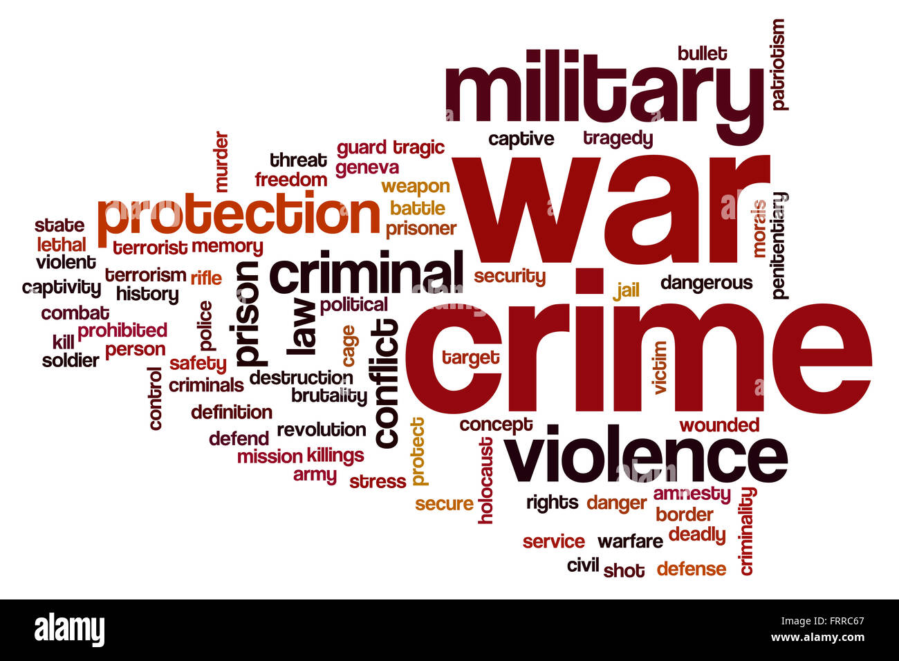 Crime de guerre mot concept cloud background Banque D'Images