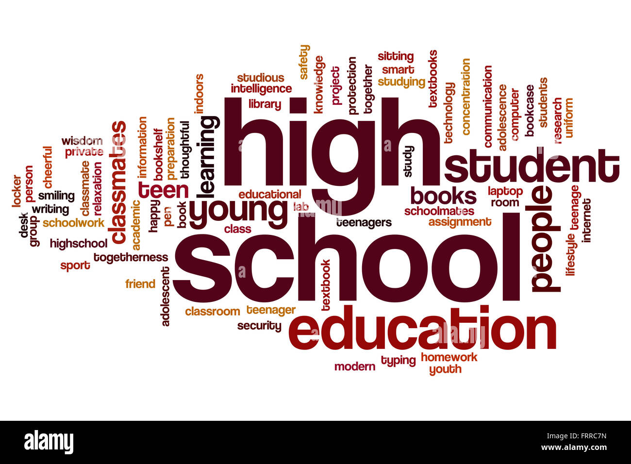 High school mot concept cloud background Photo Stock Alamy