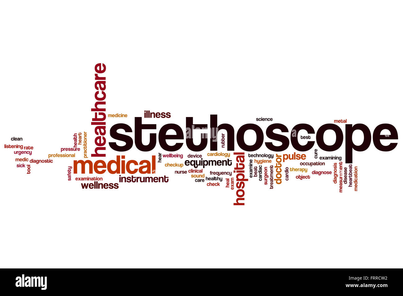 Mot stéthoscope concept cloud avec medicine health related tags Banque D'Images