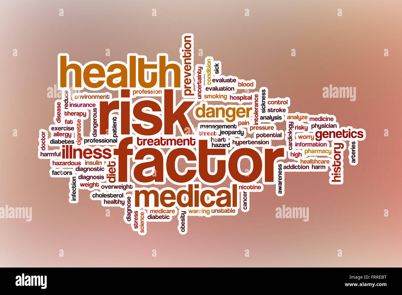 Facteur de risque mot concept cloud avec abstract background Banque D'Images
