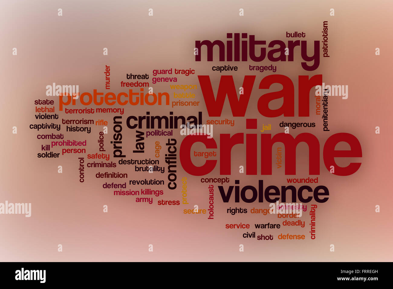 Crime de guerre mot concept cloud avec abstract background Banque D'Images