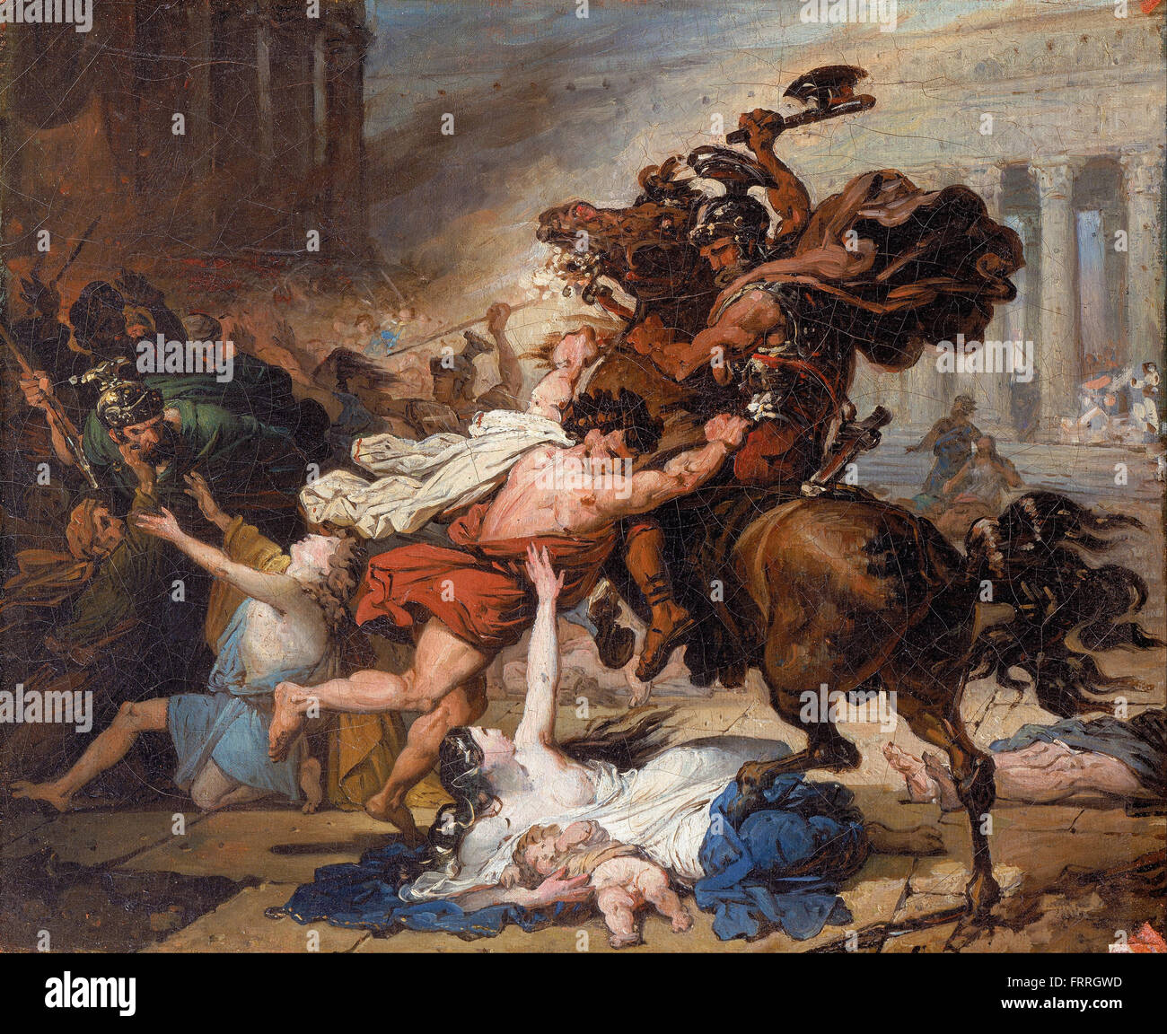 François-Joseph Heim - Étude pour la destruction de Jérusalem par les Romains Banque D'Images