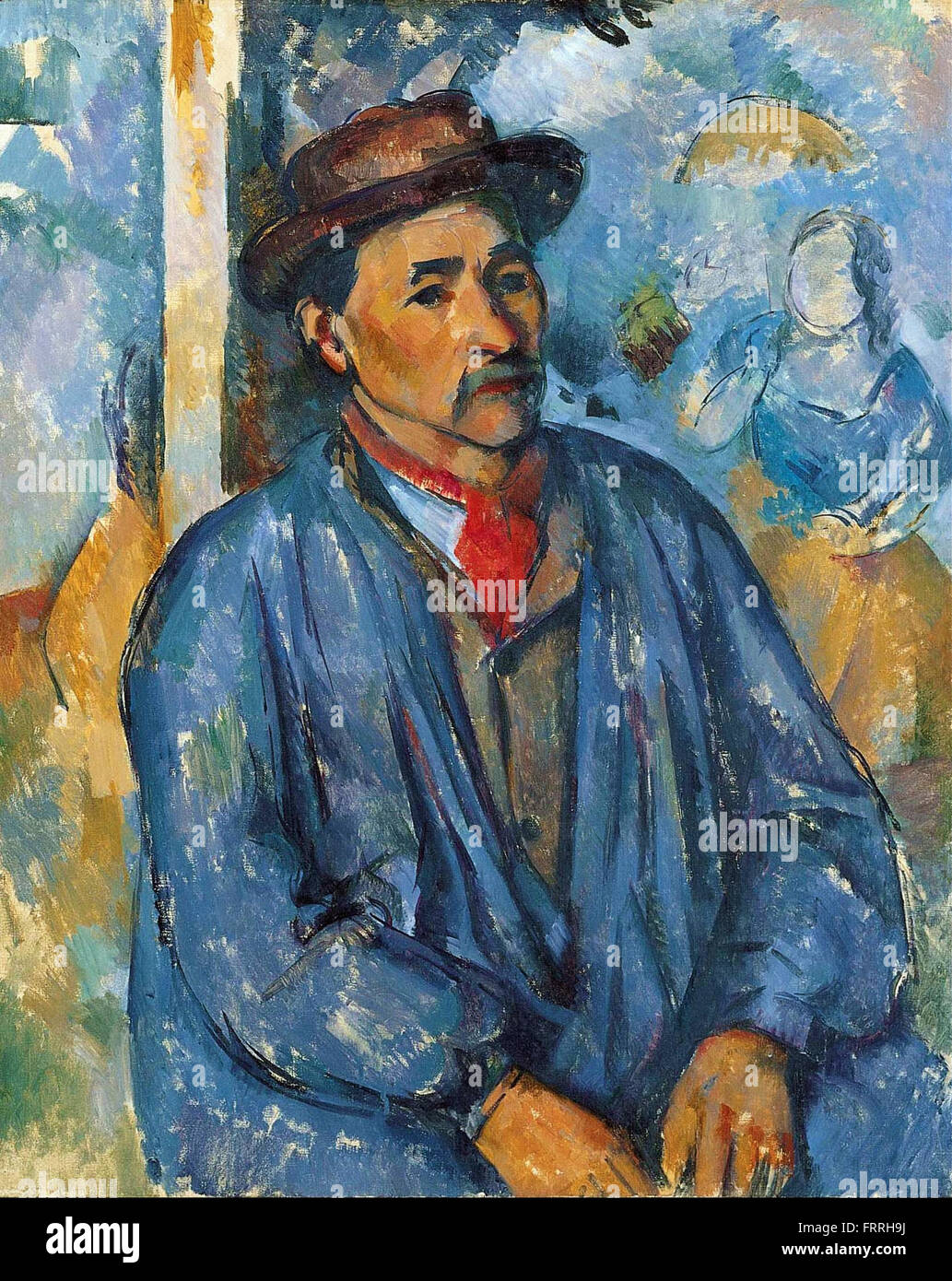 Paul Cézanne - homme dans un Smock bleu Banque D'Images
