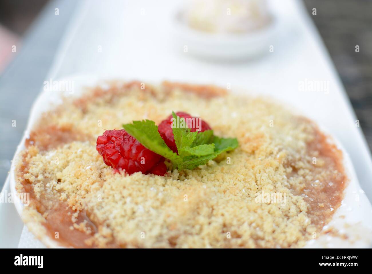 crumble aux pommes Banque D'Images