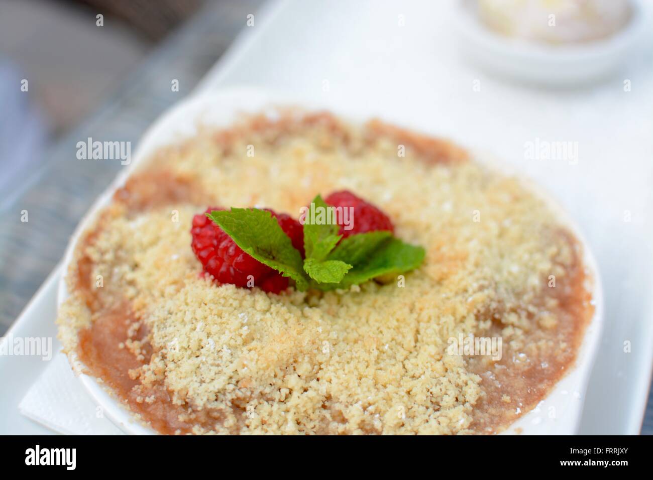 crumble aux pommes Banque D'Images