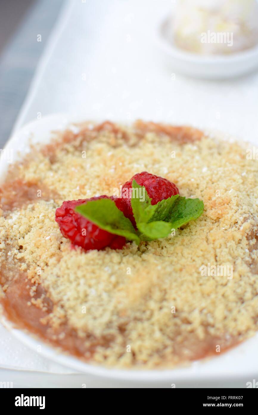 crumble aux pommes Banque D'Images