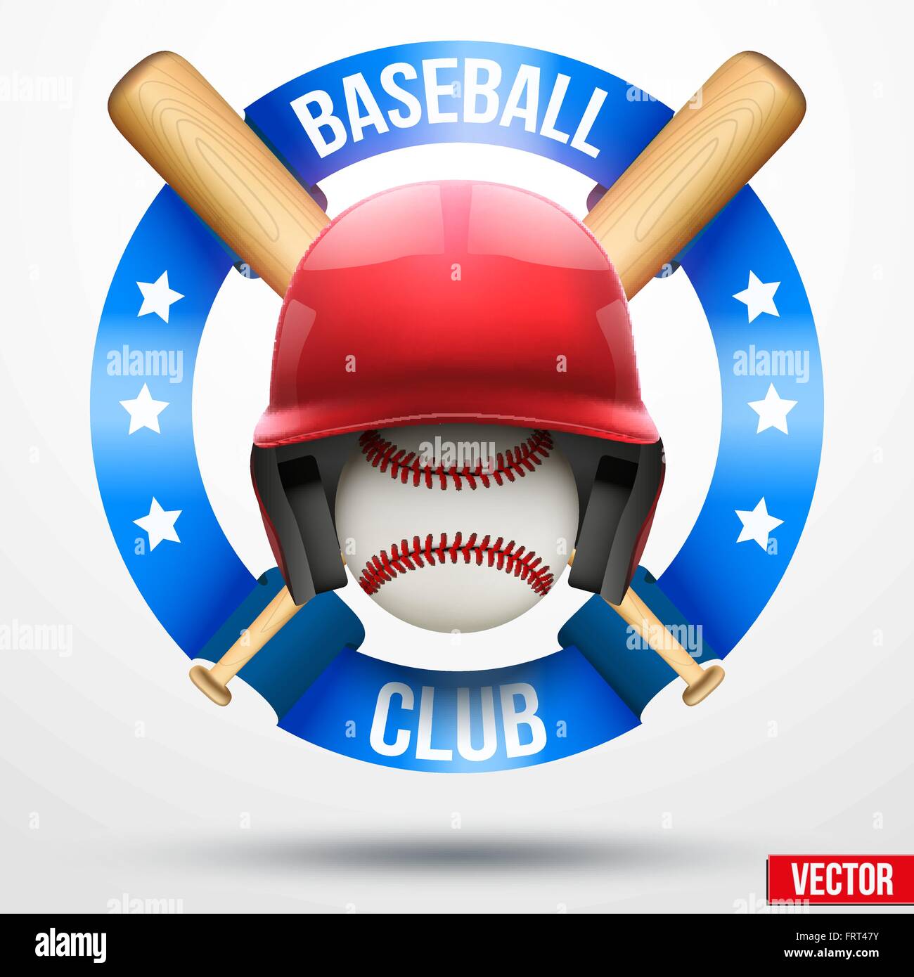 Balle de baseball et le casque avec des rubans Illustration de Vecteur