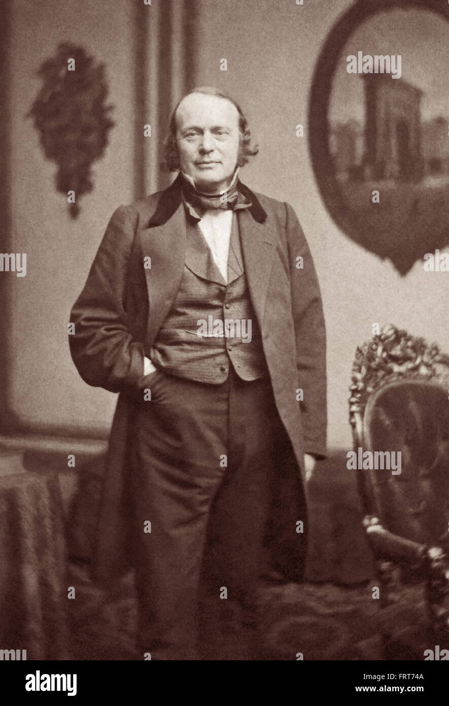 Louis Agassiz, zoologiste, géologue de renommée Swiss-American, paléontologue et chercheur en sciences naturelles a été professeur à l'Université de Harvard et un critique virulent de la théorie de l'évolution de Darwin. (C1865 Photo de John Adams Whipple) Banque D'Images