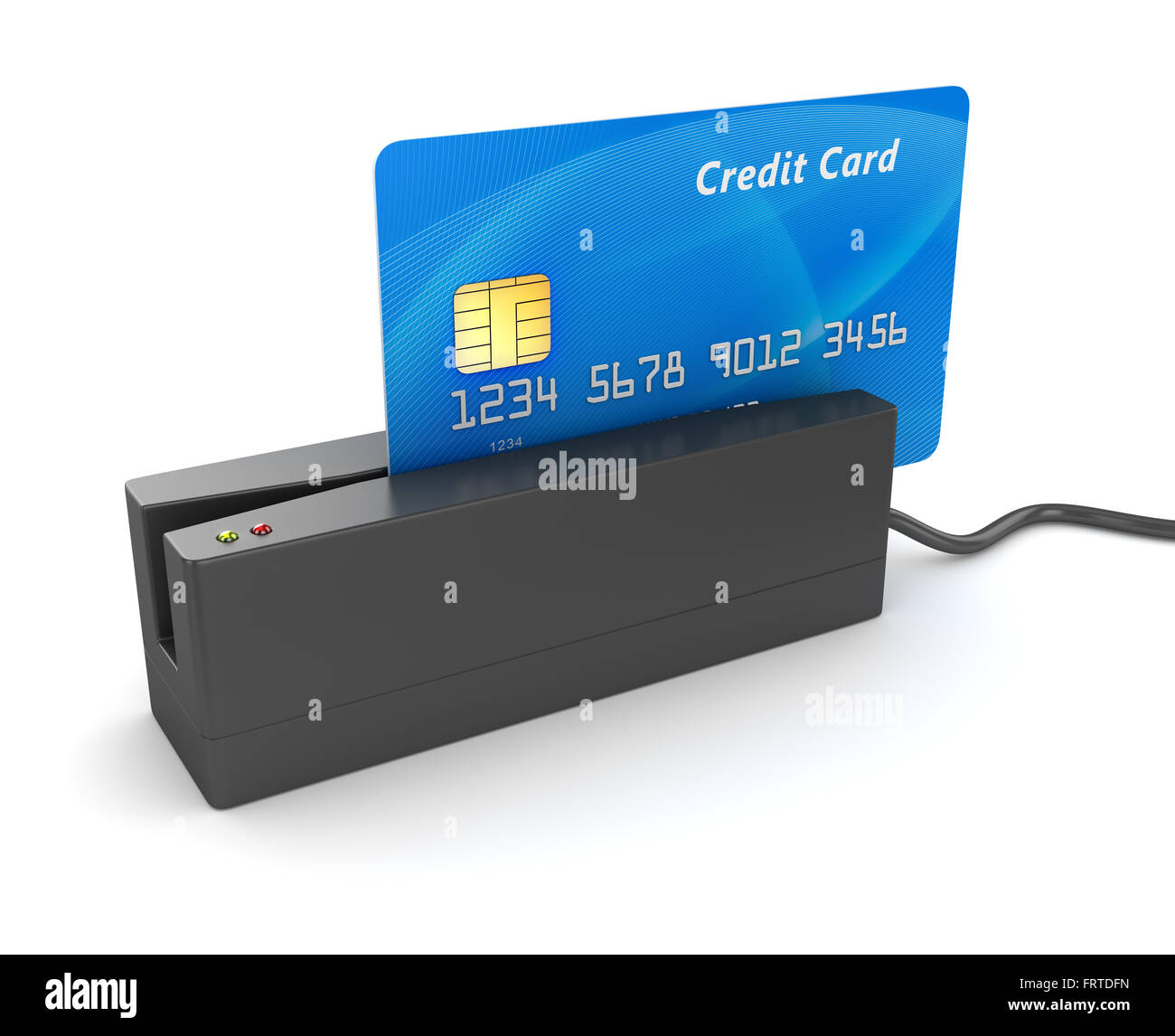 Lecteur de carte de crédit , c'est un calculateur générée et 3d rendu photo. Banque D'Images