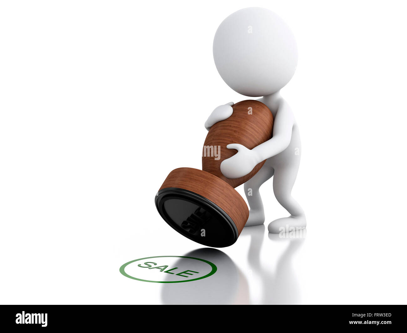 3D Illustration. blancs avec joint la vente. Isolé sur fond blanc. Banque D'Images