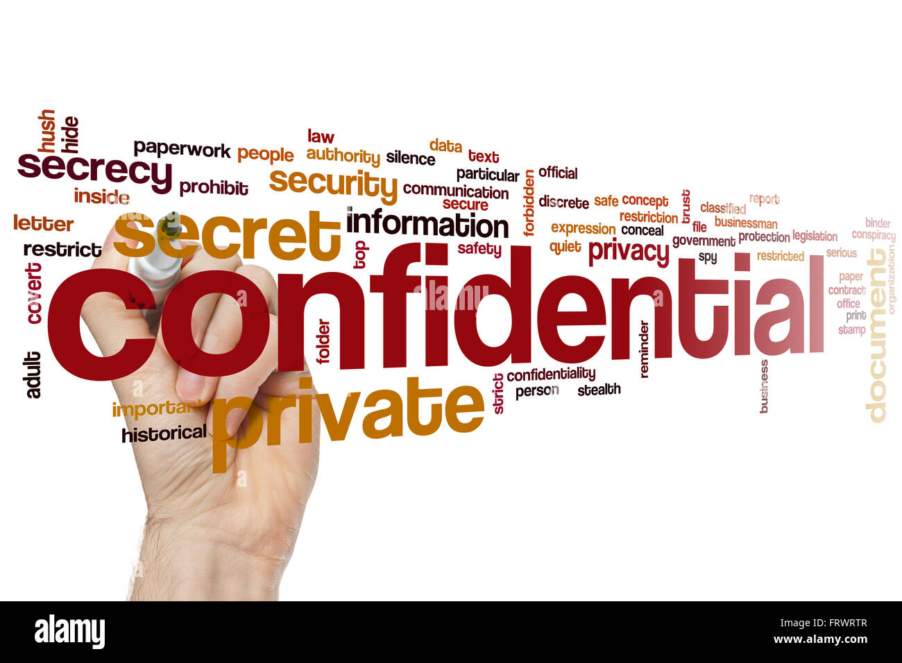 Mot confidentiel concept cloud Banque D'Images