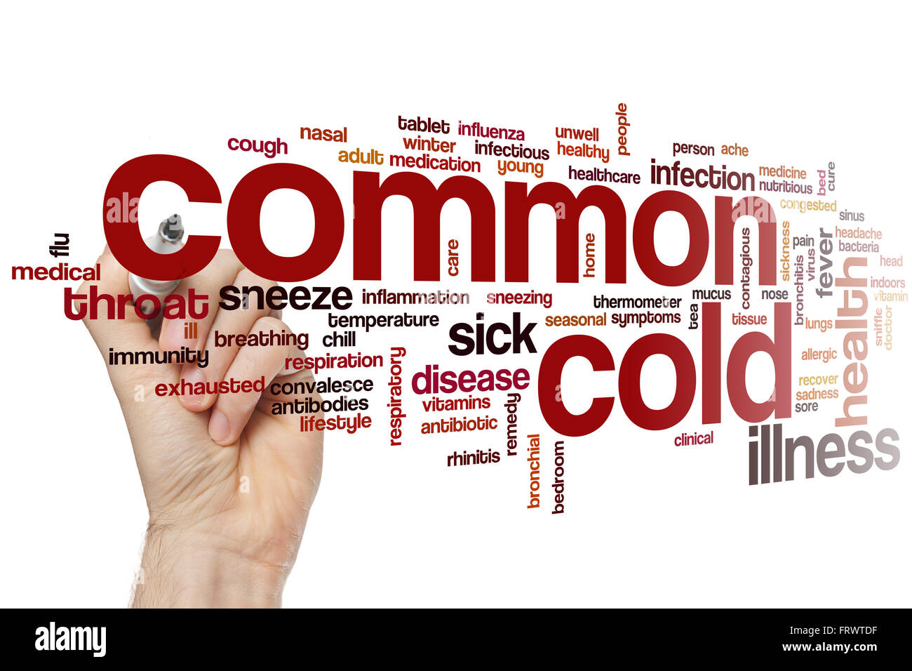 Froid commun mot concept cloud background Banque D'Images Froid commun mot concept cloud background Banque D'Images