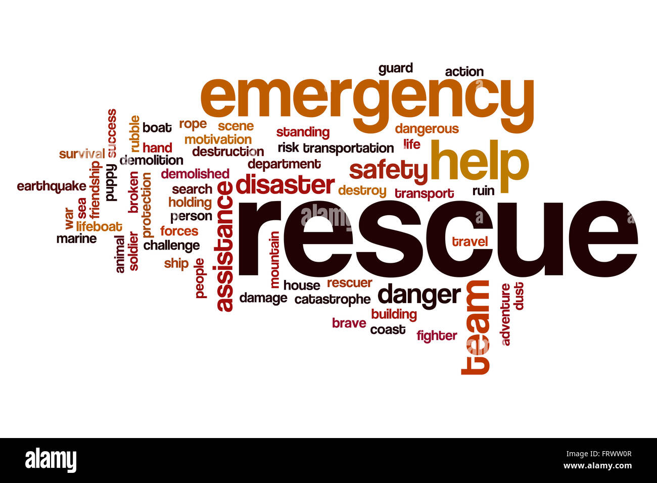 Nuage de mots de sauvetage Banque D'Images