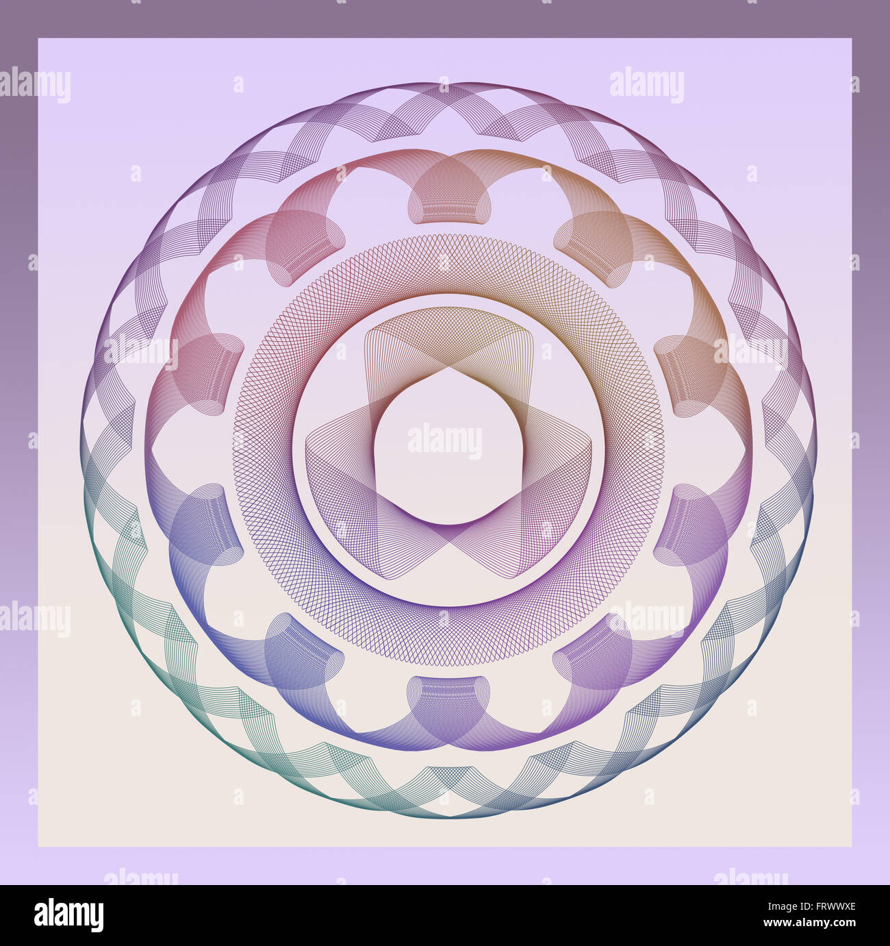 Résumé décoratif forme circulaire avec couleurs fanées Banque D'Images