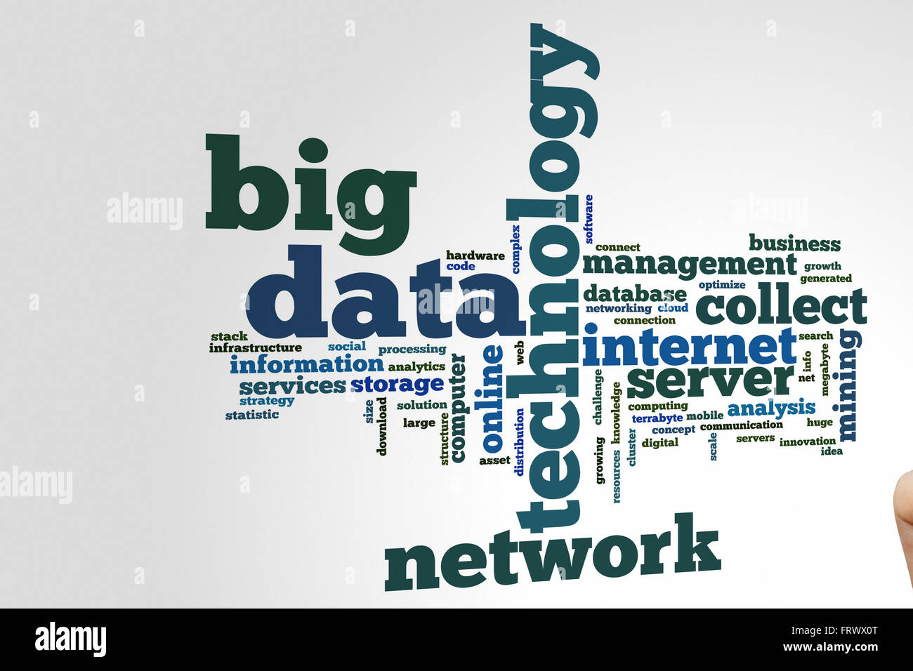 Concept de big data word cloud background Banque D'Images