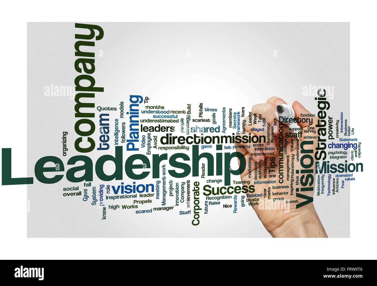 Leadership vision mission stratégie concept Contexte Le livre blanc Banque D'Images