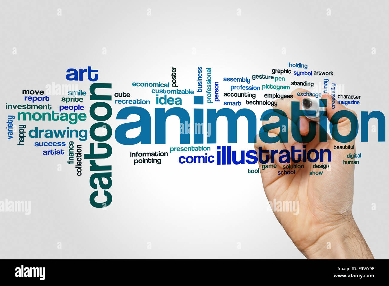 Mot Animation concept cloud Banque D'Images