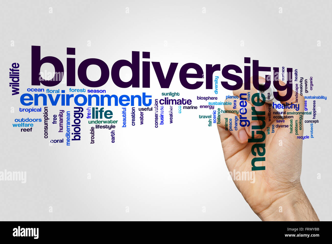 Concept de biodiversité mot cloud background Banque D'Images