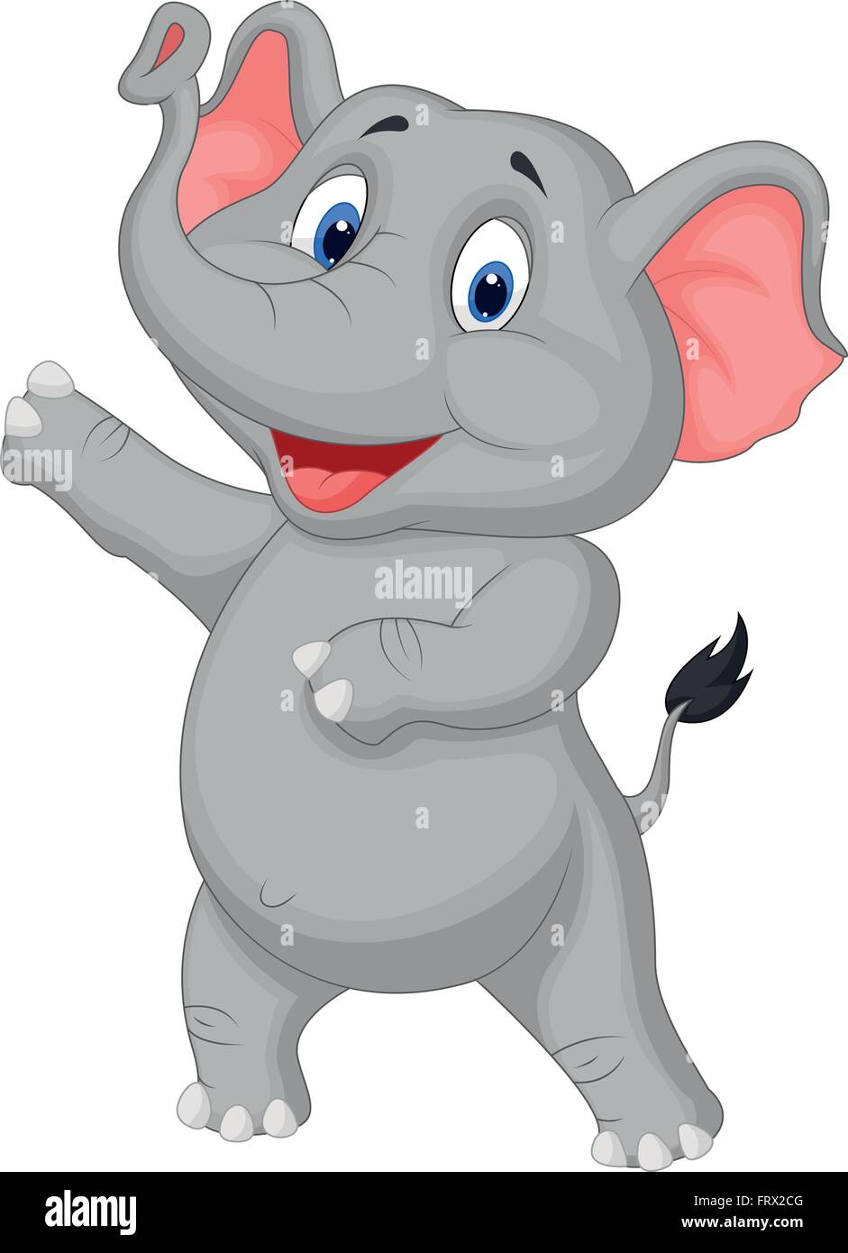 Éléphant mignon cartoon présentant Illustration de Vecteur
