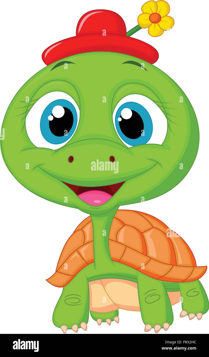 Cute cartoon bébé tortue Illustration de Vecteur