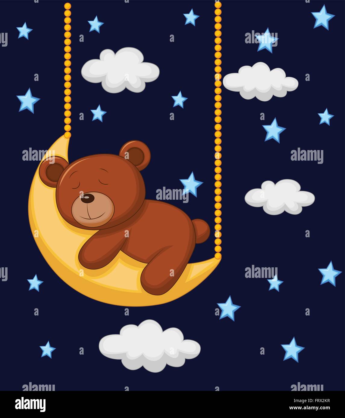 Bebe Ours Dormir Sur La Lune Image Vectorielle Stock Alamy
