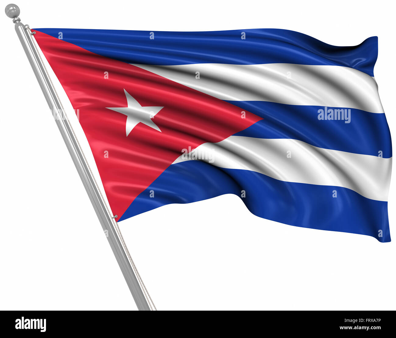 Drapeau de Cuba , c'est un 3D générée par ordinateur et l'image rendue. Banque D'Images