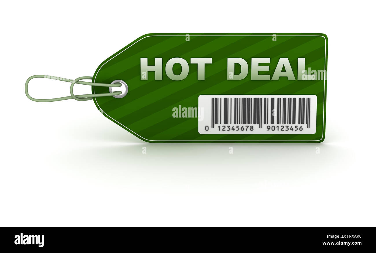 Hot Deal Tag , c'est un calculateur générée et 3d rendu photo. Banque D'Images