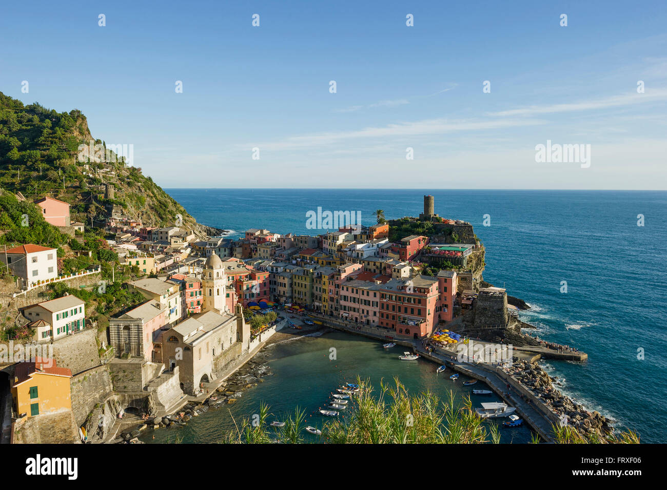 Vue de Vernazza, Cinque Terre, La Spezia, ligurie, italie Banque D'Images