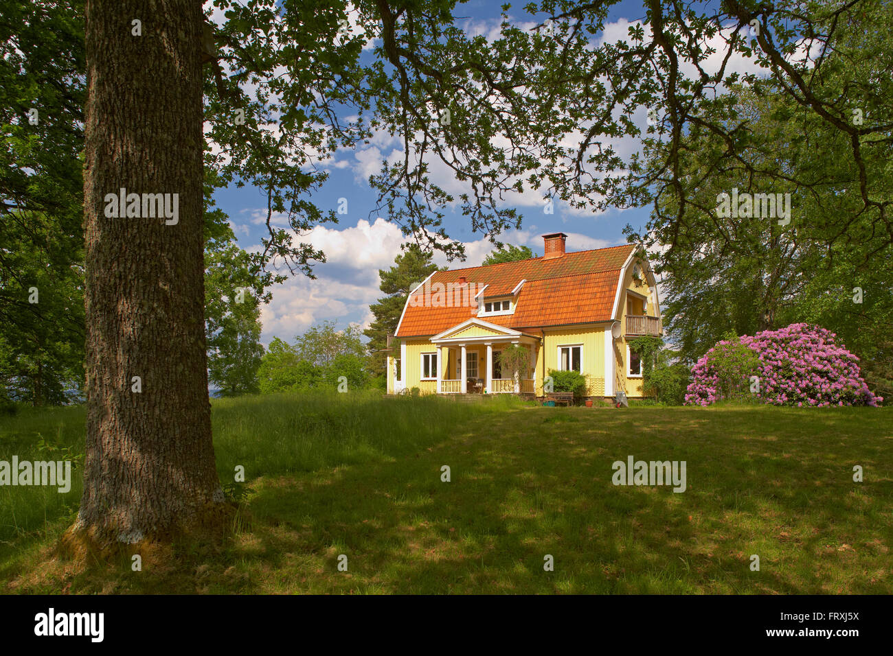 Vieille maison de bois à Bodarne Vaestra, Mjoern Bohuslaen, Province de la côte ouest, la Suède, Europe, Banque D'Images