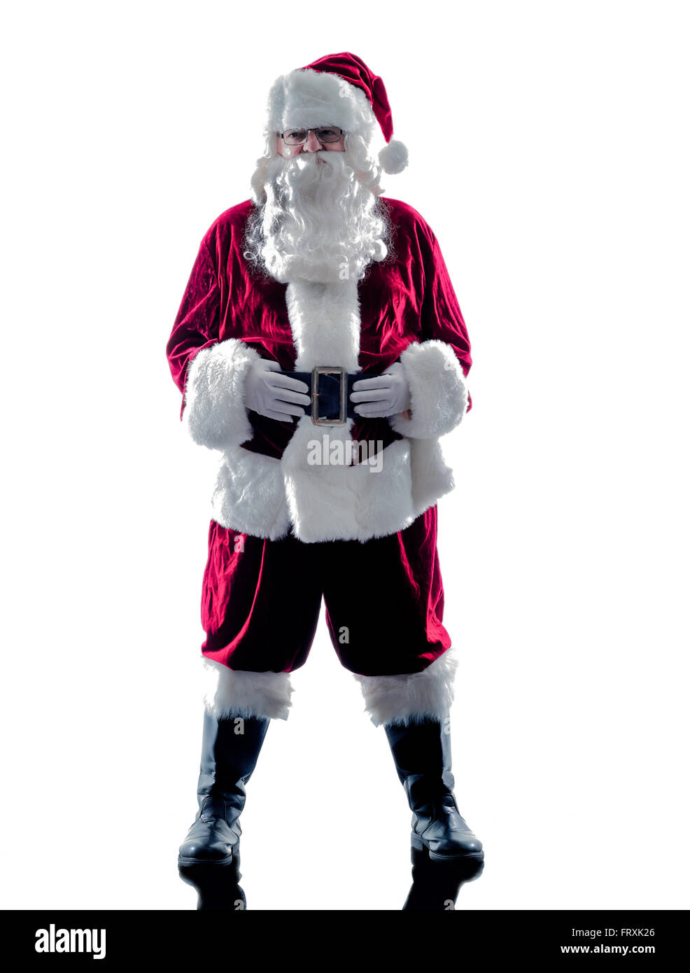 Un père noël silhouette homme isolé sur fond blanc Banque D'Images