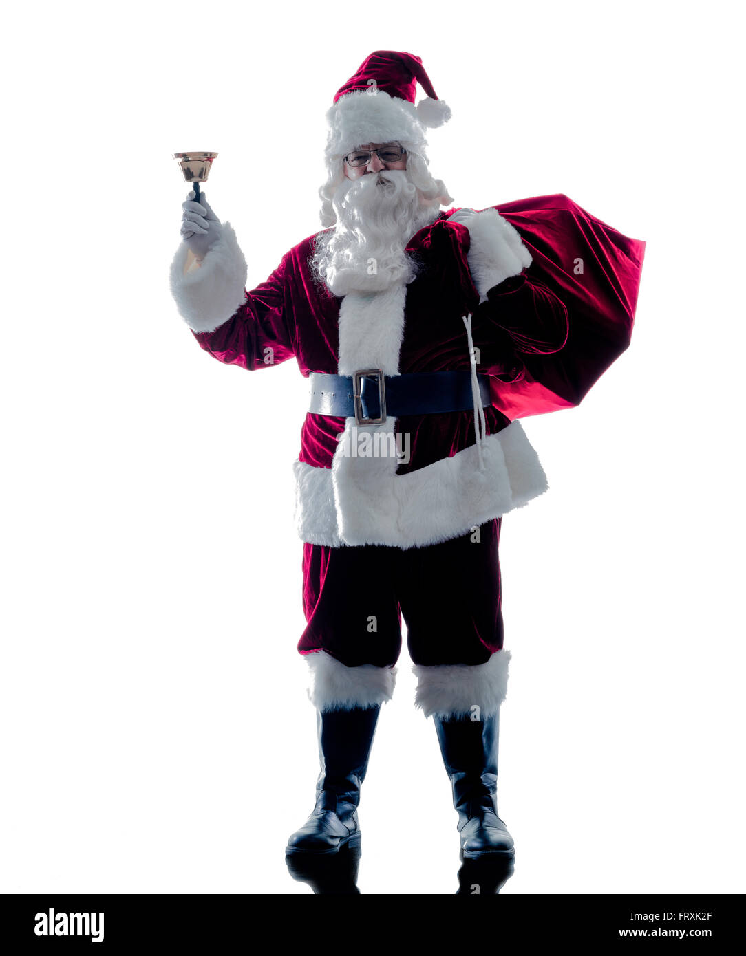 Un père noël silhouette homme isolé sur fond blanc Banque D'Images