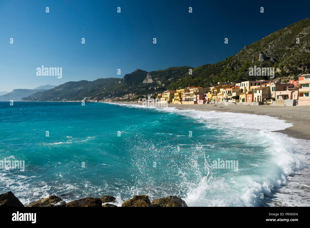 Plage, Finale Ligure, Savona, Province de Savone, ligurie, italie Photo  Stock - Alamy