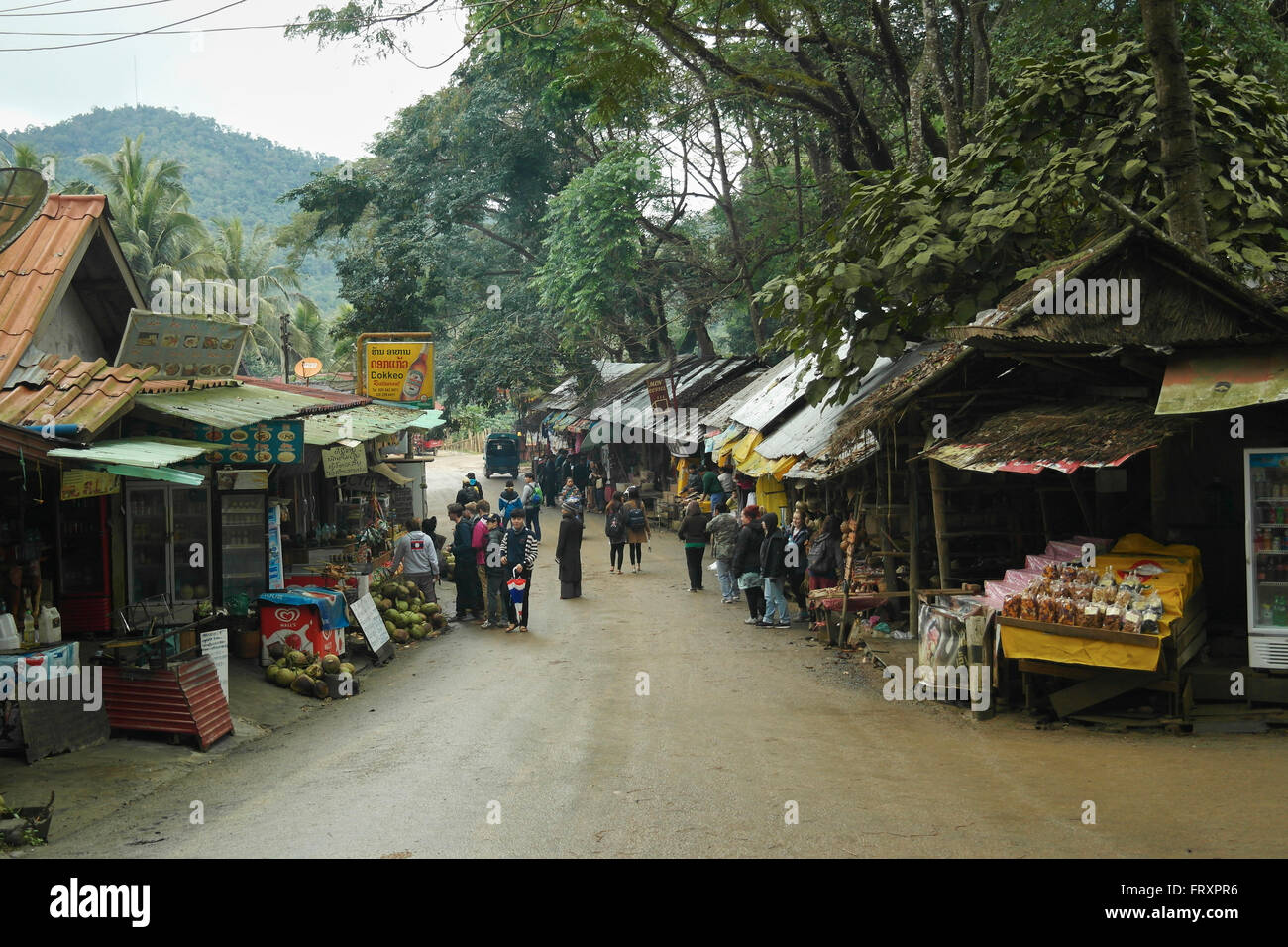 Petite ville près de Cascades de Kuang Si à Luang Prabang - Laos Banque D'Images