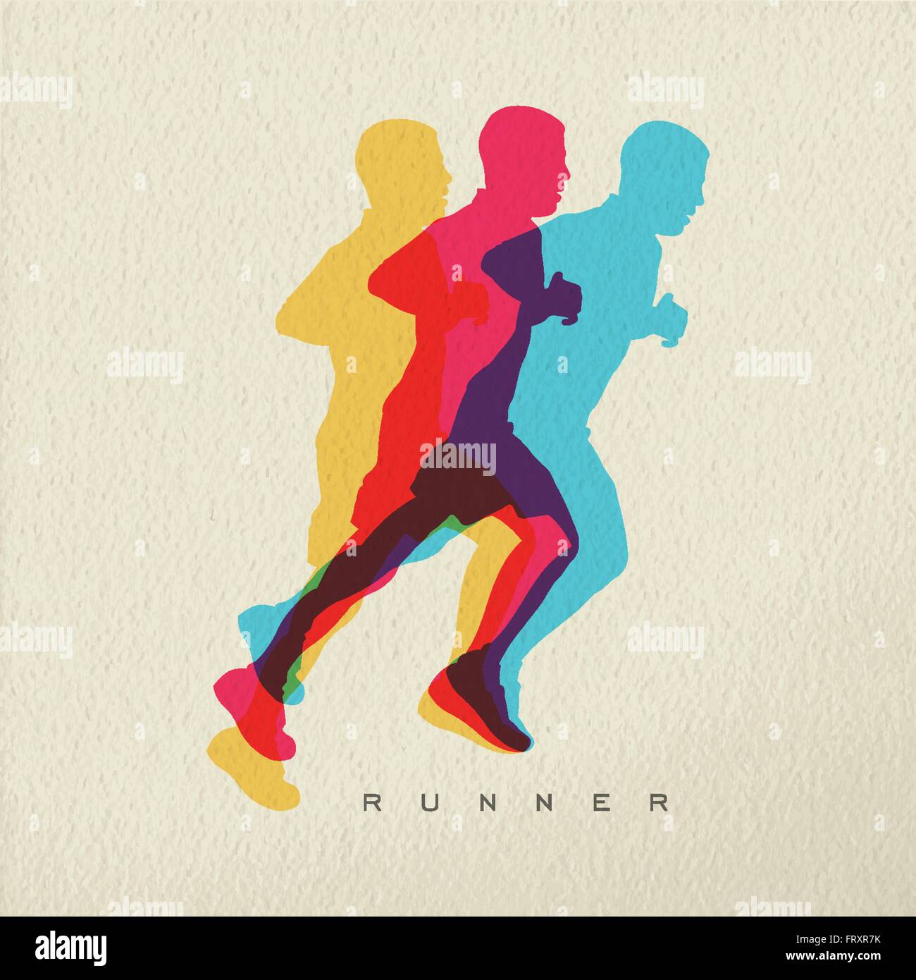 Runner concept illustration de l'homme sportif d'ossature d'exécution d'une course. Design moderne et coloré sur la texture de fond. Vecteur EPS10 Illustration de Vecteur