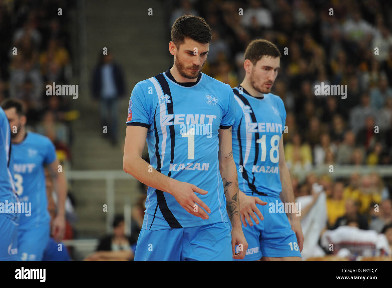 ?Ód ?, la Pologne. 24Th Mar, 2016. Matthew Anderson de Zenit Kazan en photo pendant le match contre PGE Skra Belchatow en 2016 CEV Champions League. © Marcin Rozpedowski/Pacific Press/Alamy Live News Banque D'Images