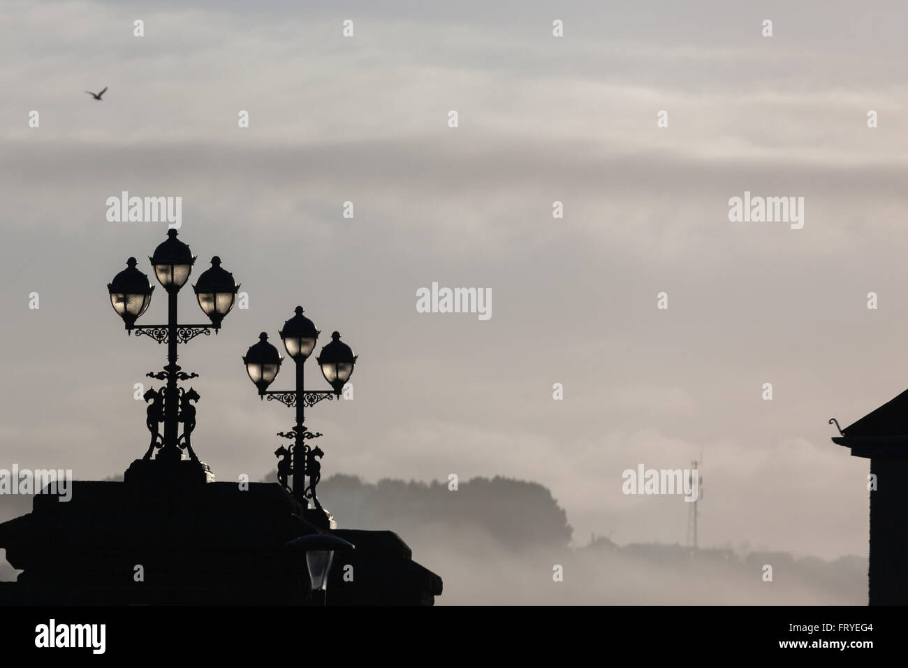 Les lampadaires de style victorien. Crédit : Ian Jones/Alamy Live News Banque D'Images