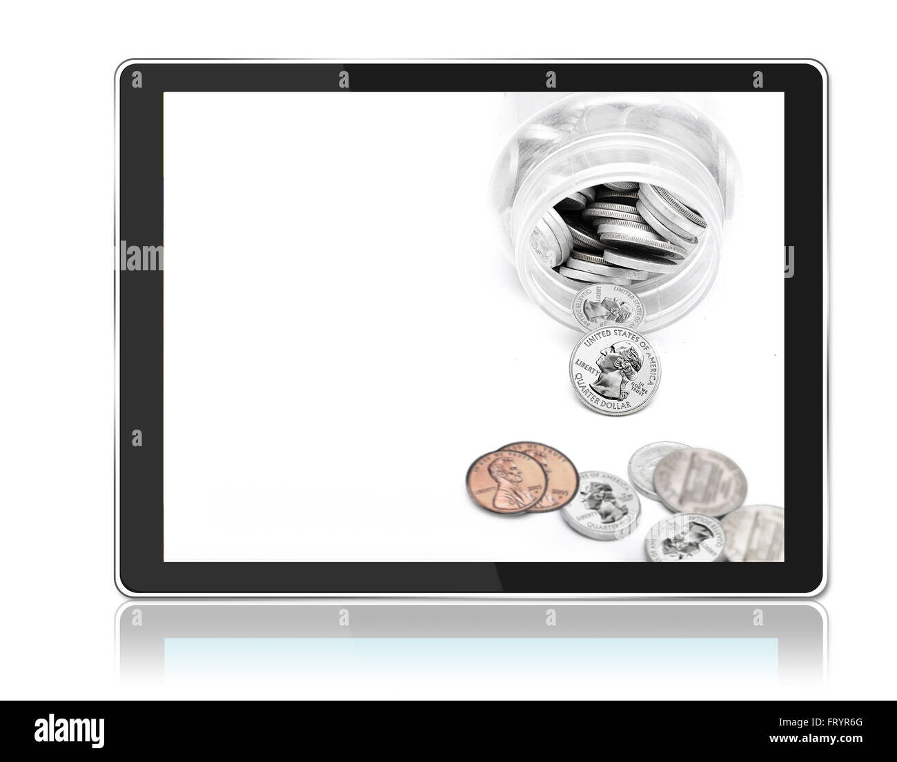 Le concept de planification financière dans Smart PC tablette. Banque D'Images