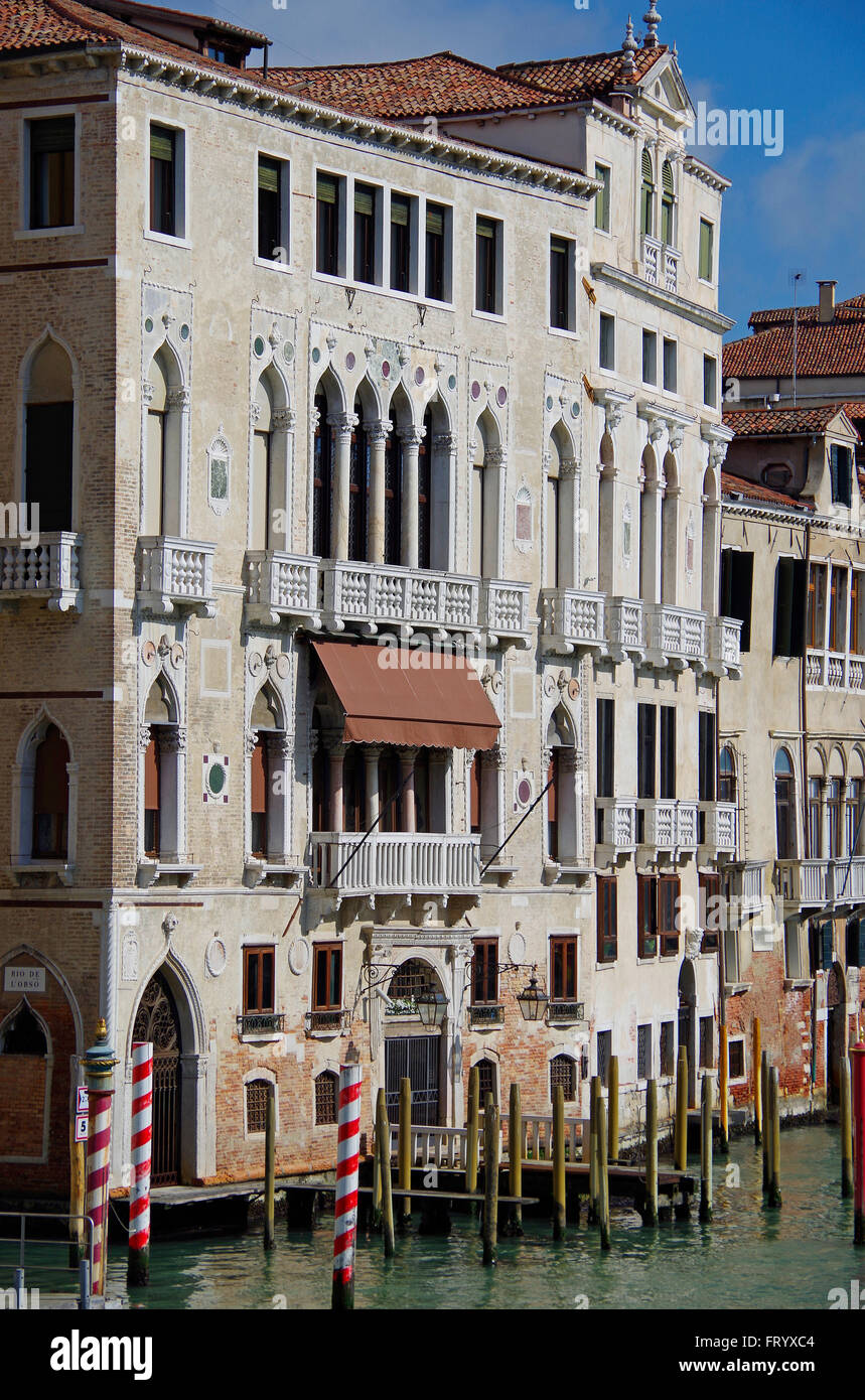 Venise, Italie, le Palazzo Barbaro, Grand canal Banque D'Images